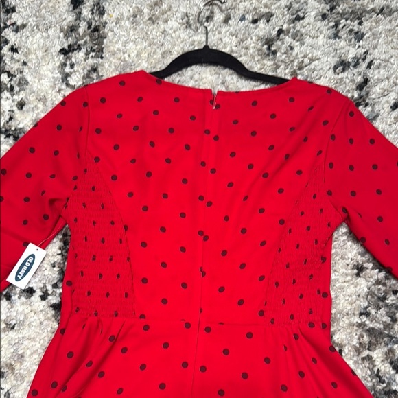 Old Navy Red Ribbed A-line Dress with Bell Sleeves - Picture 7 of 10